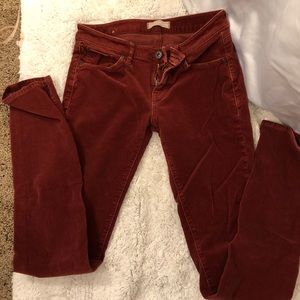 Dark red Uniqlo corduroy jeans
